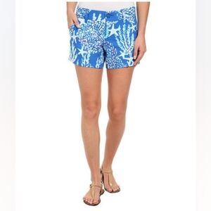 Lilly Pulitzer Callahan Short Brewster Blue Good Reef starfish Size 10 Blue